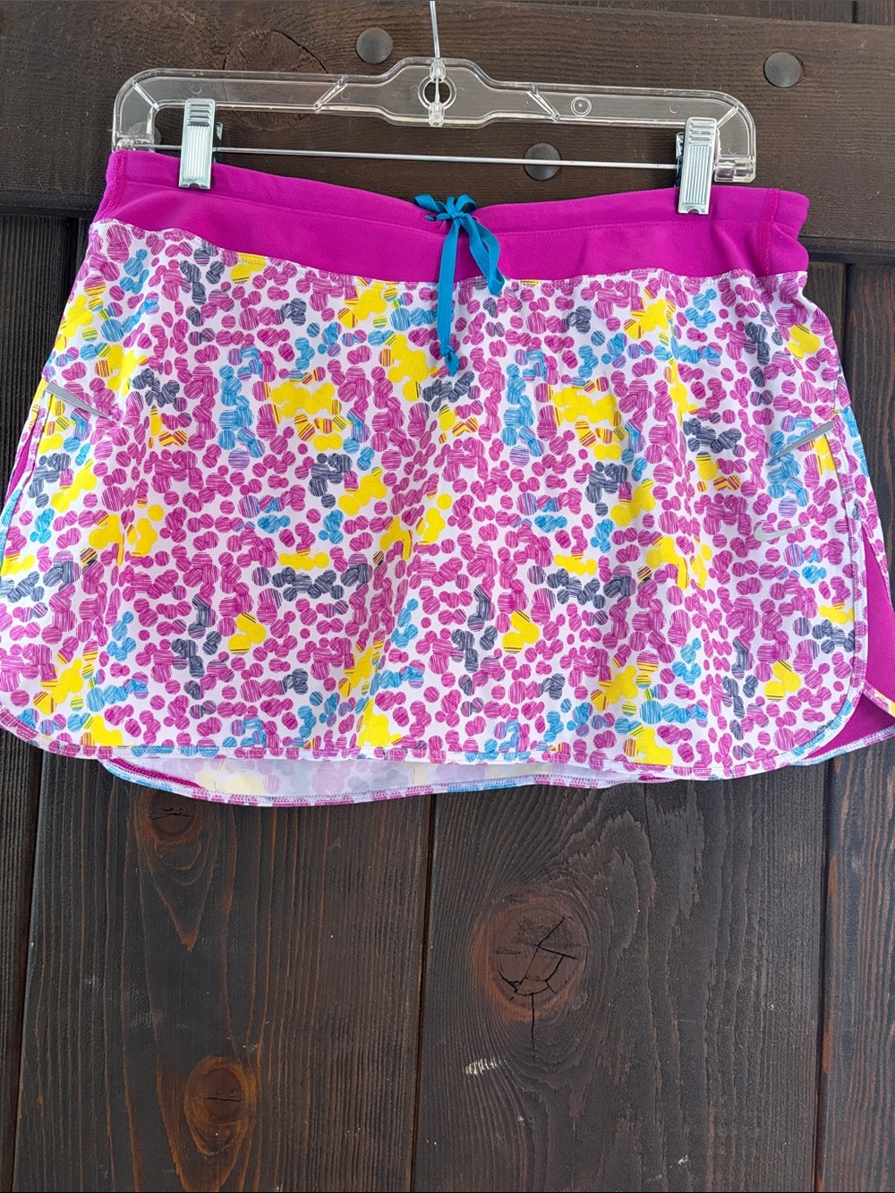 Nike Pink, Yellow & Blue Patterned Athletic Skirt